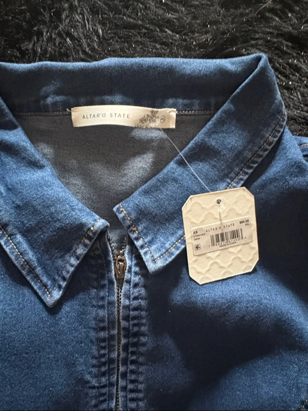 Saige Zip Up Denim Vest - Picture 3 of 3